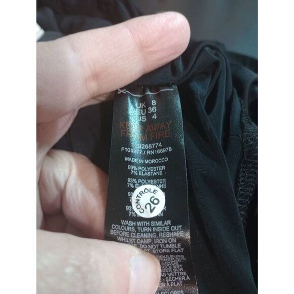 Topshop Dress Ladies‎ 4 Black Ruched Front Mini Off Shoulder - Picture 6 of 7